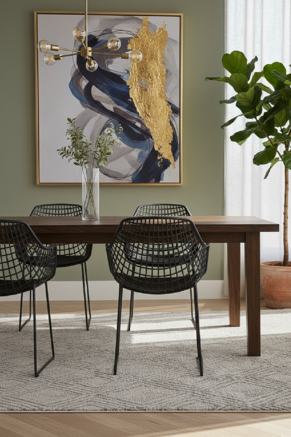 Modern European furniture - Black Perforated Indoor/Outdoor Dining Chairs (2) - www.oroa.com