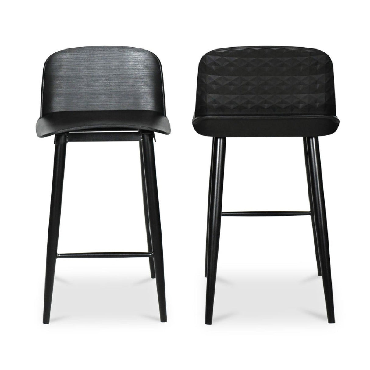 Modern European furniture - Black Indoor/Outdoor Counter Stools (2) - www.oroa.com