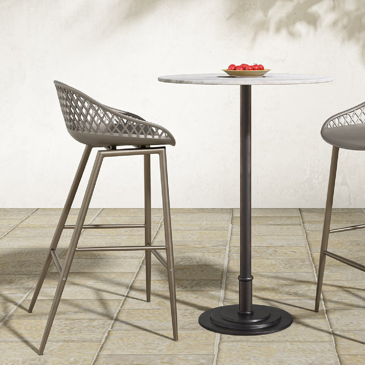 Modern European furniture - Diamond-Mesh Indoor/Outdoor Counter Stools (2) - www.oroa.com