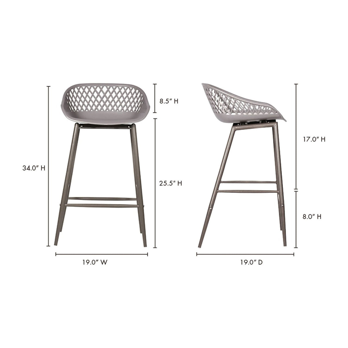 Modern European furniture - Diamond-Mesh Indoor/Outdoor Counter Stools (2) - www.oroa.com