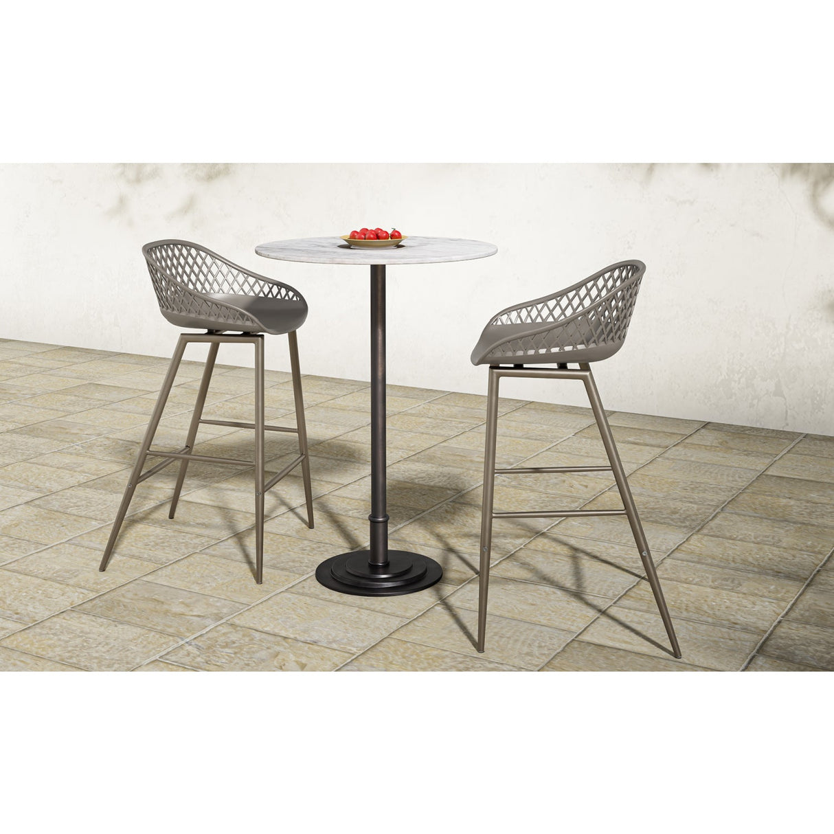 Modern European furniture - Diamond-Mesh Indoor/Outdoor Counter Stools (2) - www.oroa.com