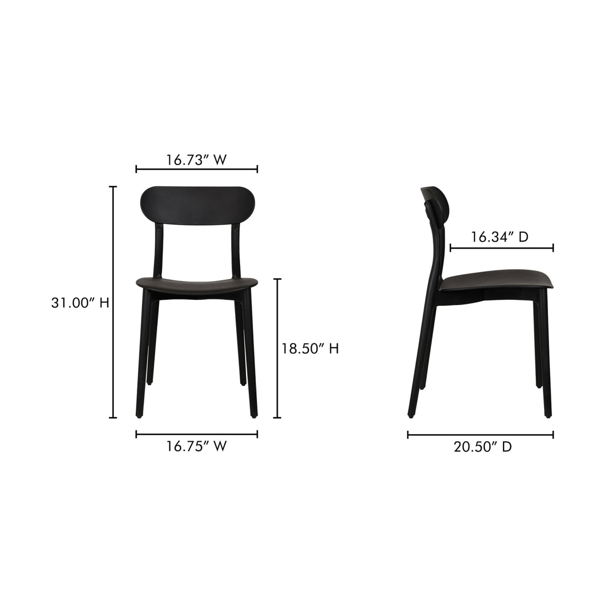 Modern European furniture - Open-Back Indoor/Outdoor Dining Chairs (2) - www.oroa.com