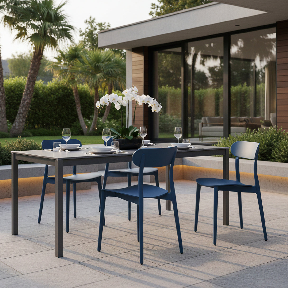 Modern European furniture - Open-Back Indoor/Outdoor Dining Chairs (2) - www.oroa.com