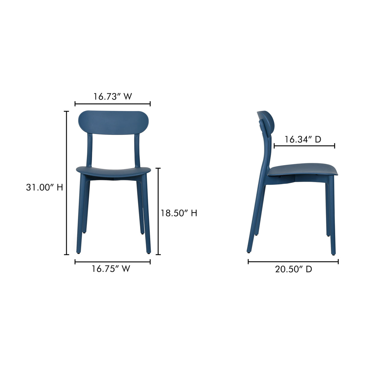 Modern European furniture - Open-Back Indoor/Outdoor Dining Chairs (2) - www.oroa.com