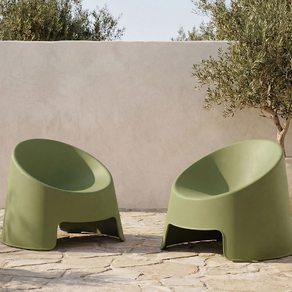 Modern or European furniture - Round Outdoor Accent Chairs (2) - www.oroa.com