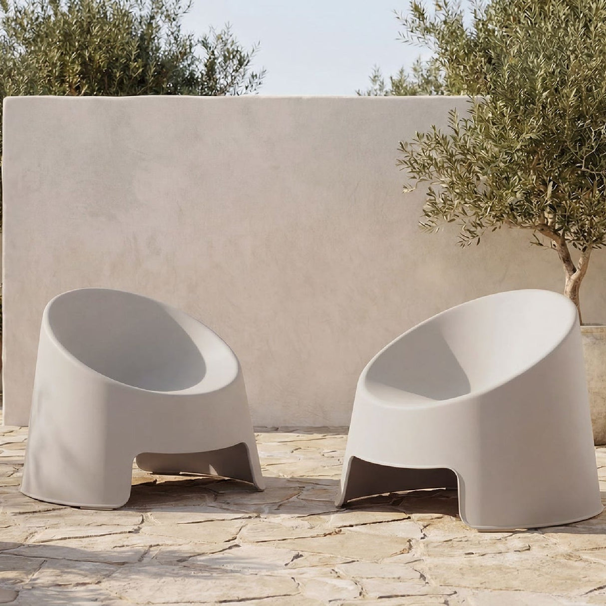 Modern or European furniture - Round Outdoor Accent Chairs (2) - www.oroa.com