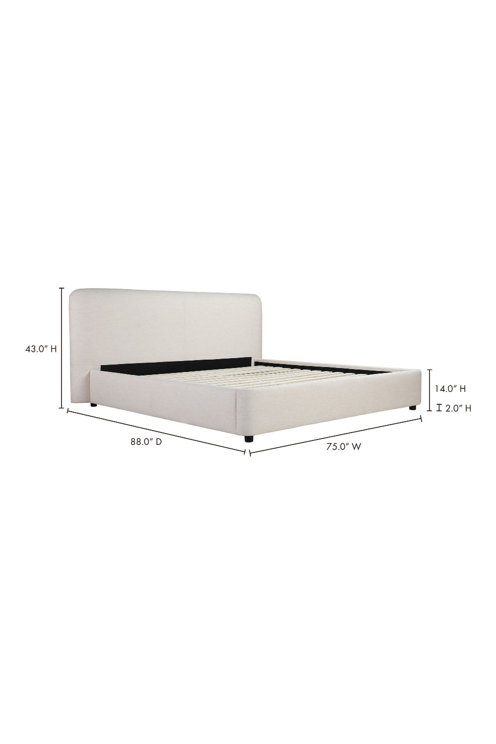 Modern European furniture - White Linen Queen Bed - www.oroa.com
