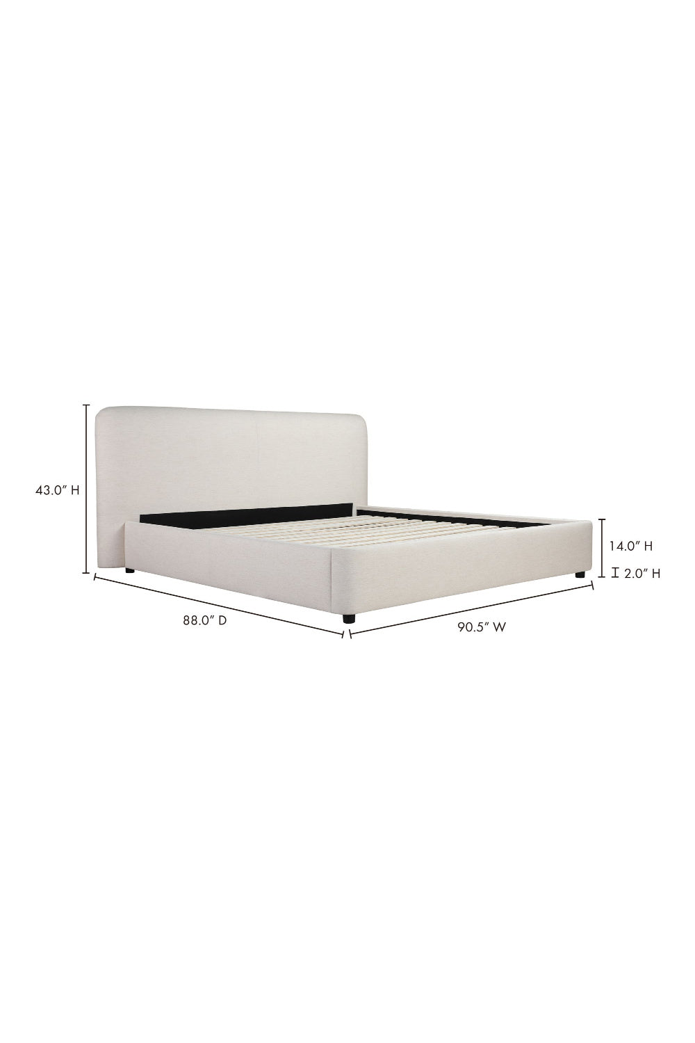 Modern European furniture - White Linen King Bed - www.oroa.com
