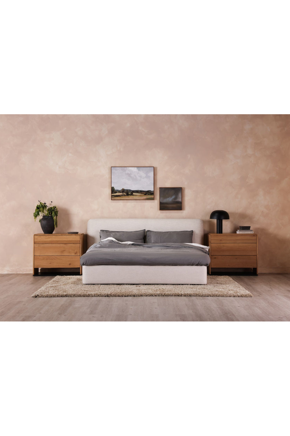 Modern European furniture - White Linen King Bed - www.oroa.com