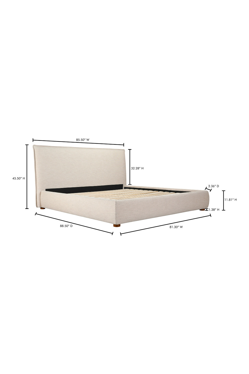 Modern European furniture - Beige Linen Blend Bed - www.oroa.com