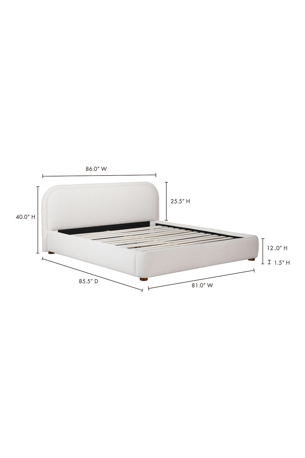 Modern European furniture - Cream Velvet King Bed - www.oroa.com