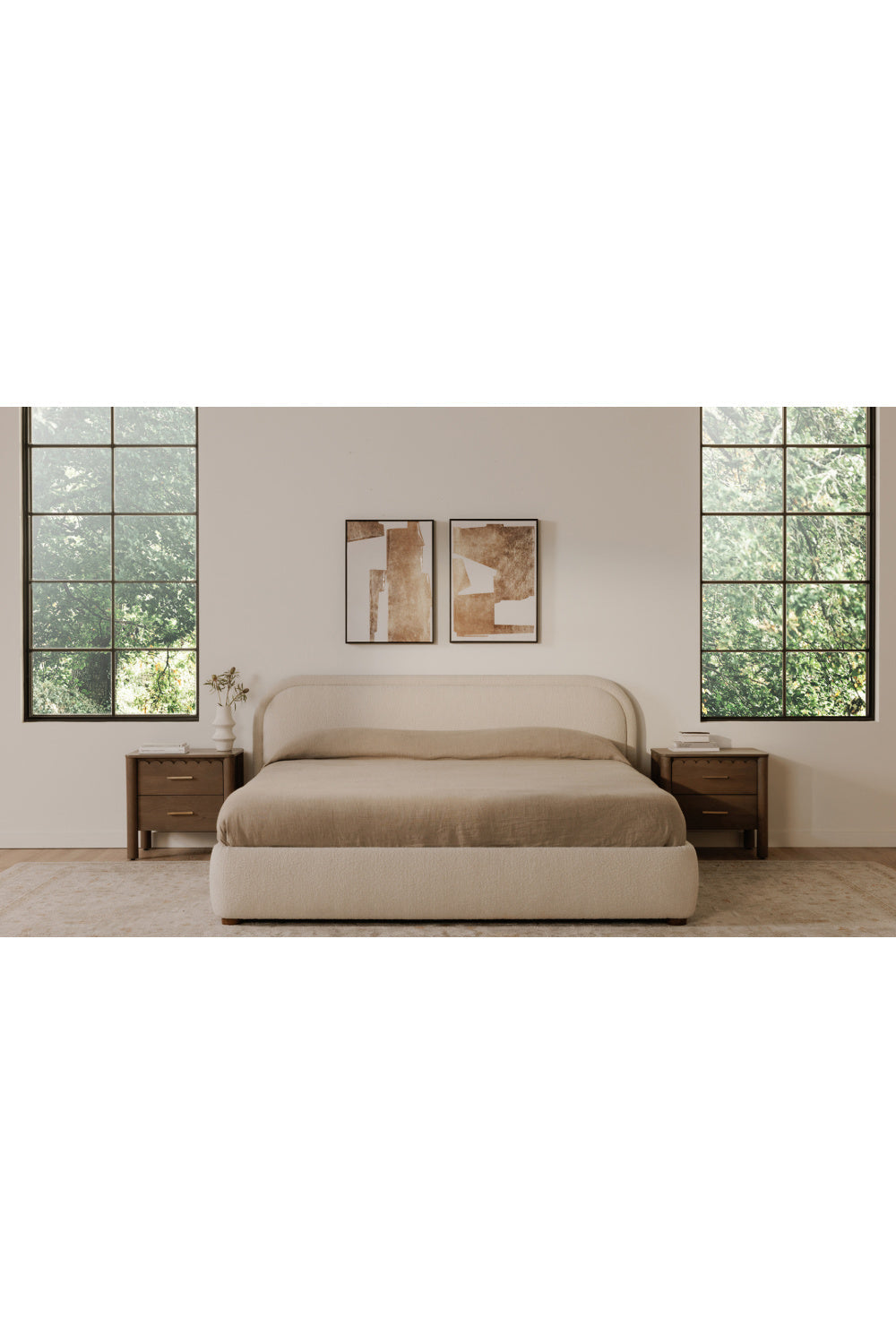 Modern European furniture - Cream Velvet King Bed - www.oroa.com