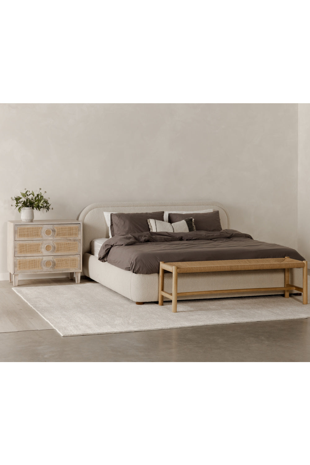 Modern European furniture - Cream Velvet King Bed - www.oroa.com