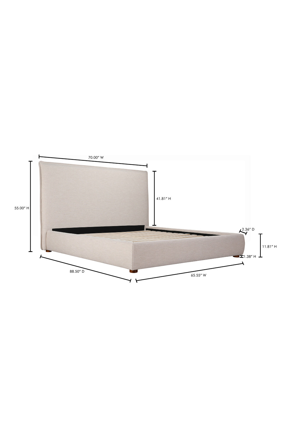Modern European furniture - Beige Linen Blend Bed - www.oroa.com
