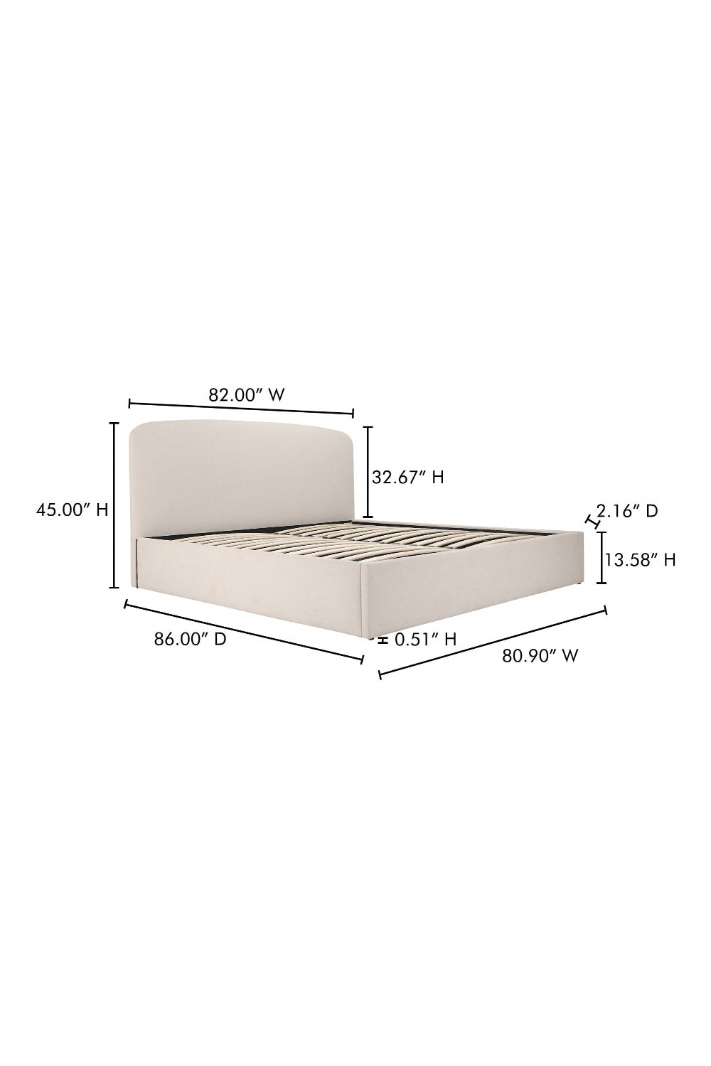 Modern European furniture - Cream Storage Bed - www.oroa.com
