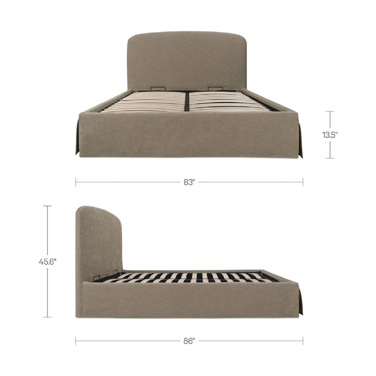 Modern or European furniture - Slipcover Storage King Bed - www.oroa.com
