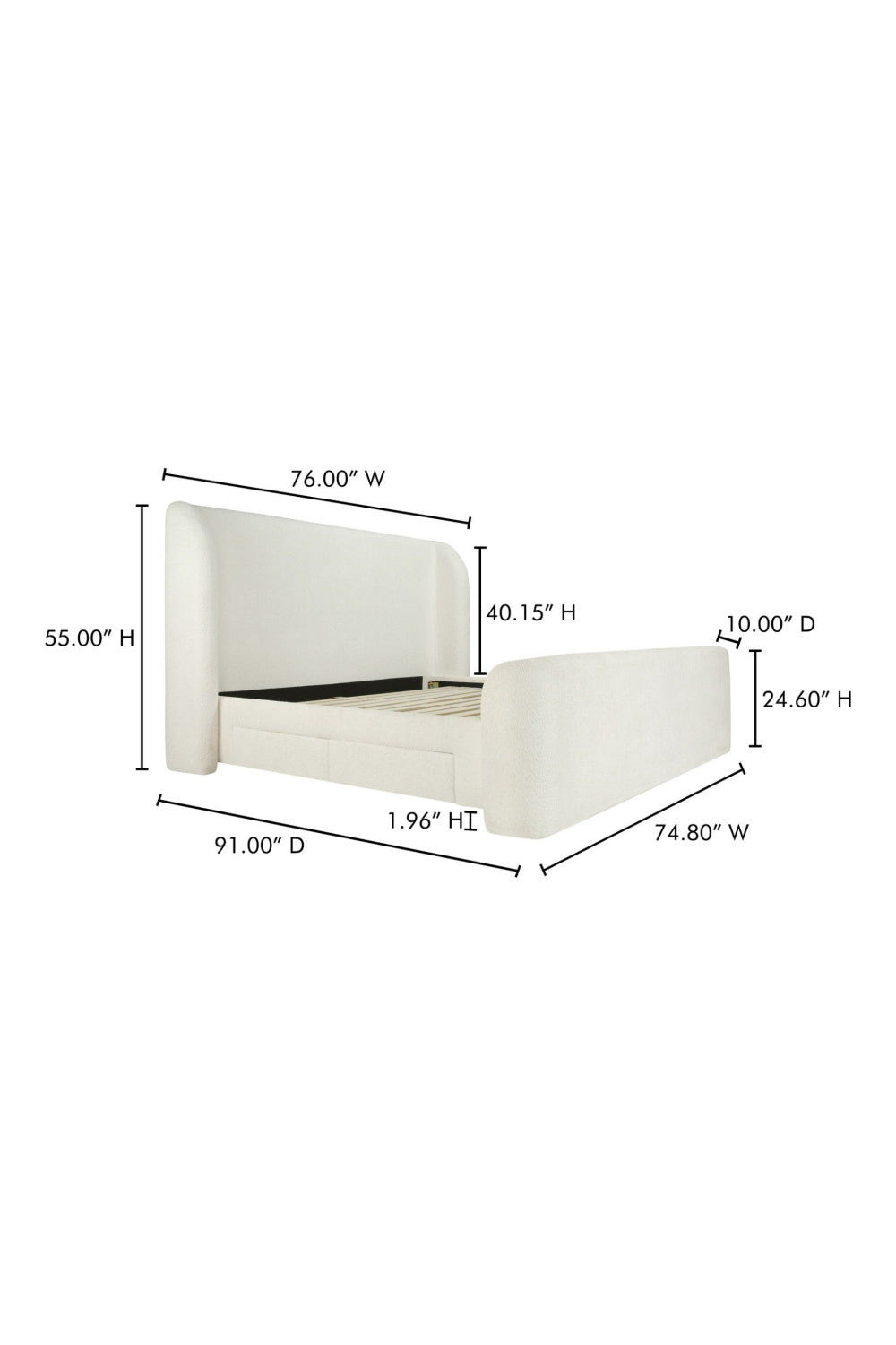 Modern European furniture - Upholstered Storage Bed - www.oroa.com