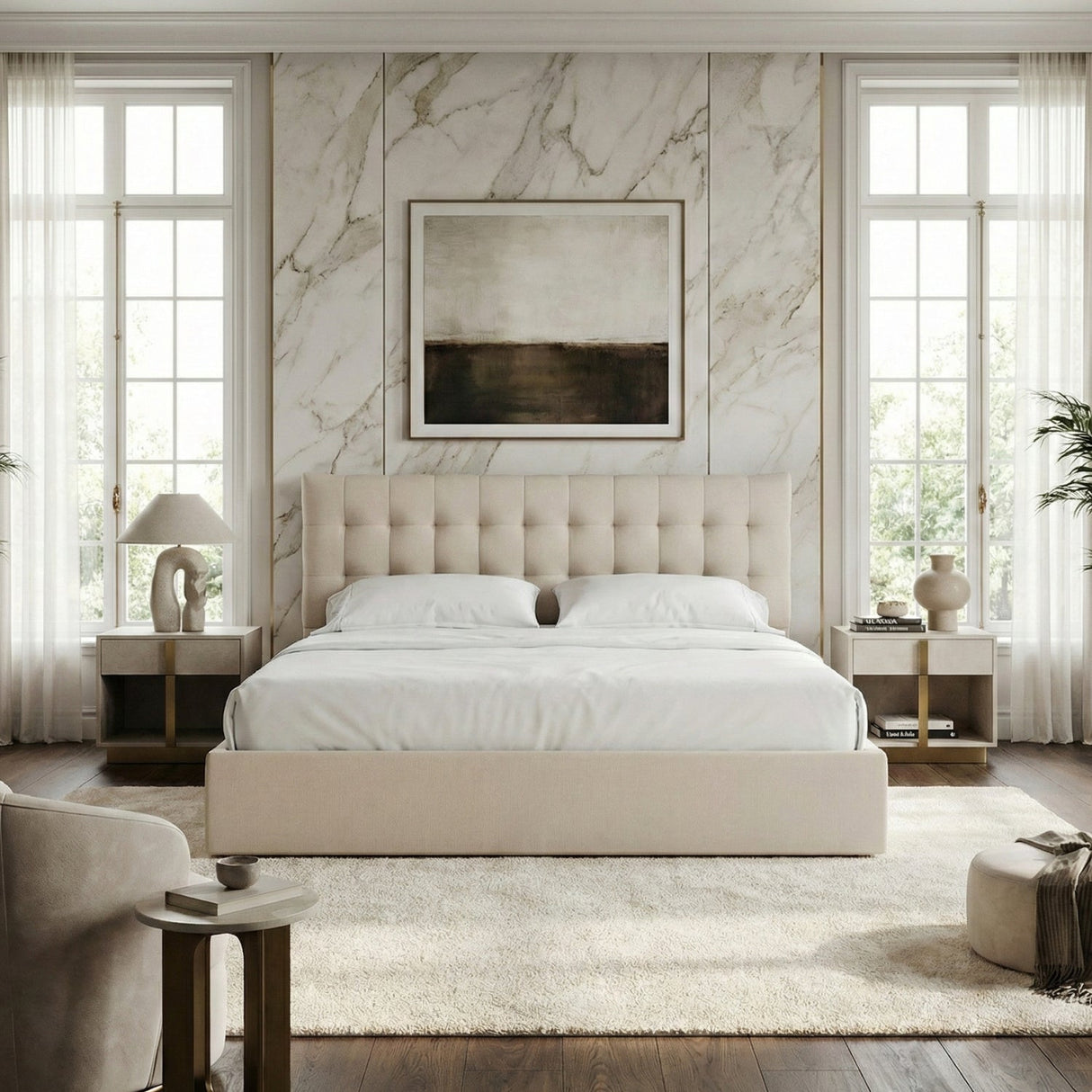 Modern European furniture - Tufted Storage Bed - www.oroa.com