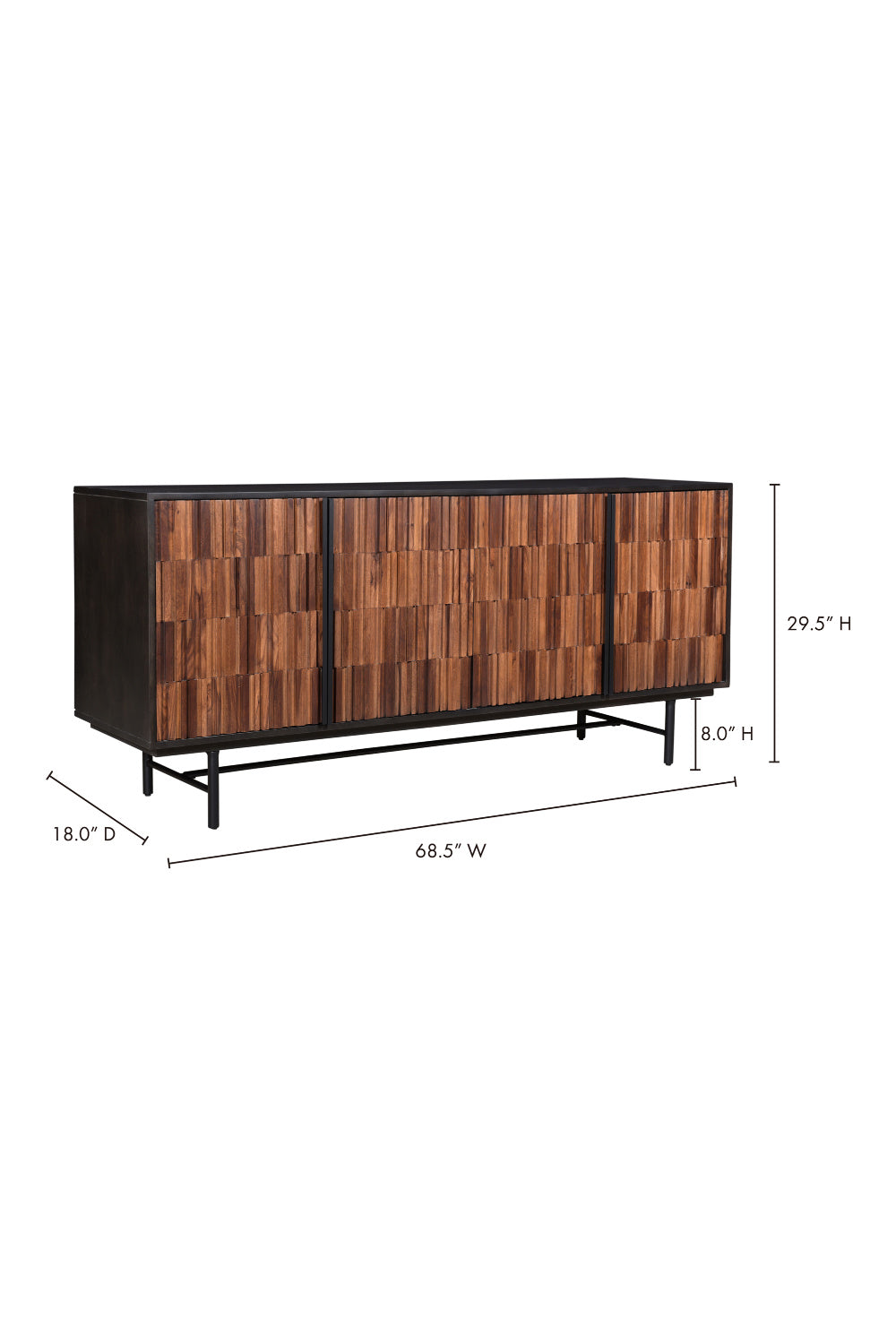 Modern European furniture - Reeded Wood 4-Door Sideboard - www.oroa.com