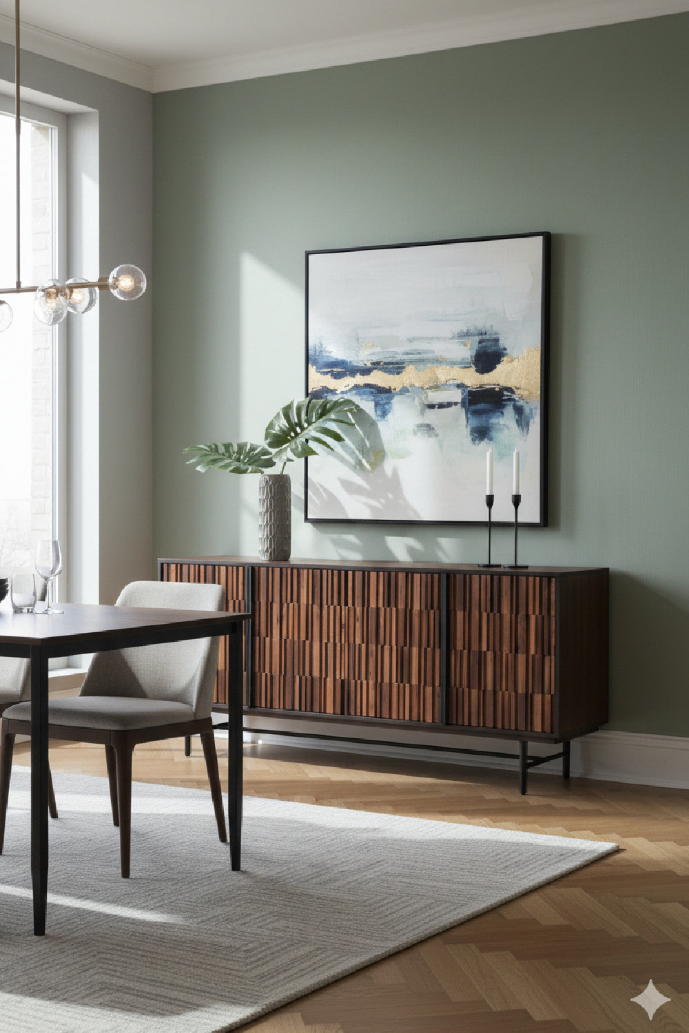 Modern European furniture - Reeded Wood 4-Door Sideboard - www.oroa.com