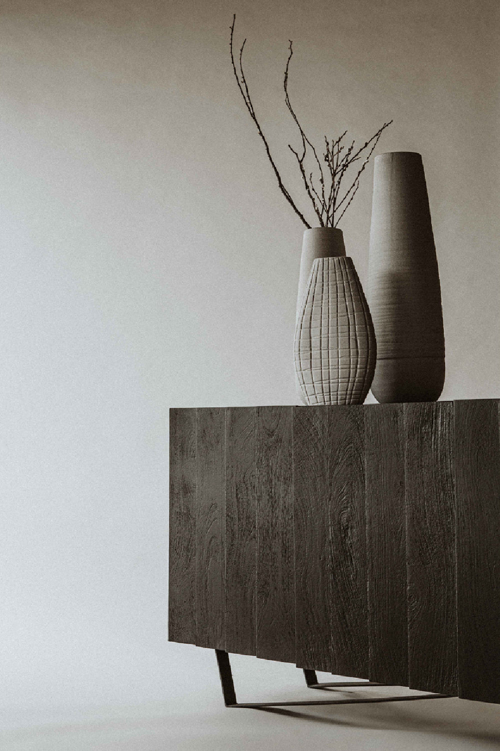 Modern European furniture - Dark Mango Wood 4-Door Sideboard - www.oroa.com