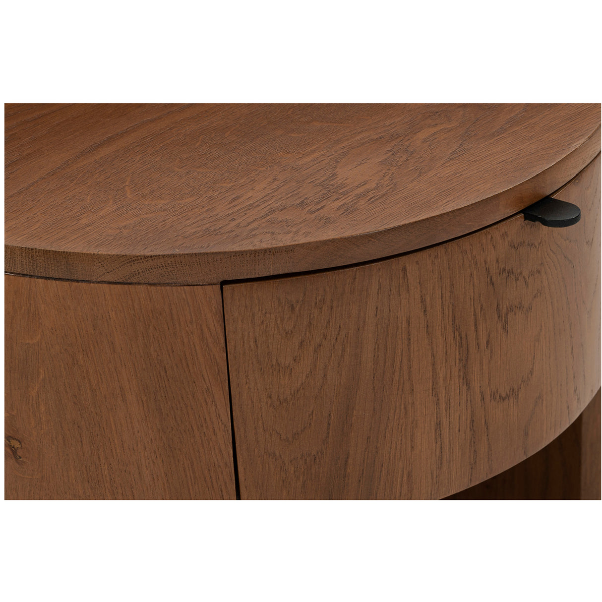 Modern European furniture - Oak Round 1-Drawer Nightstand - www.oroa.com