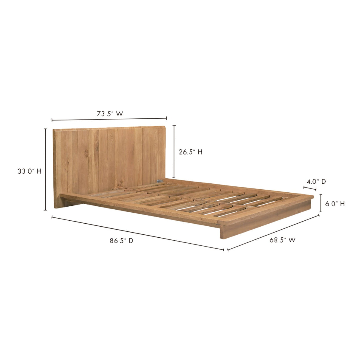 Modern European furniture - Solid Oak Wood Bed - www.oroa.com