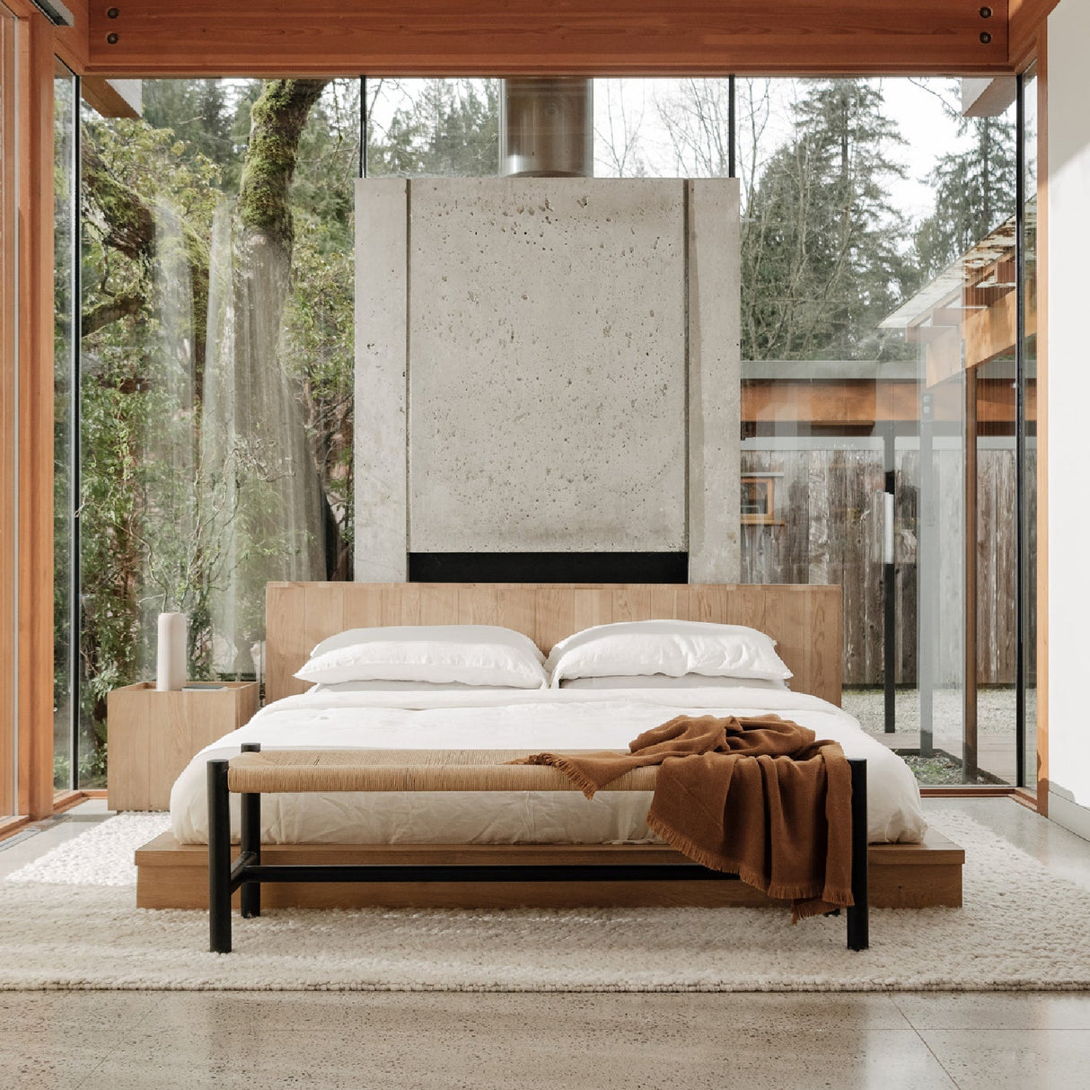 Modern European furniture - Solid Oak Wood Bed - www.oroa.com