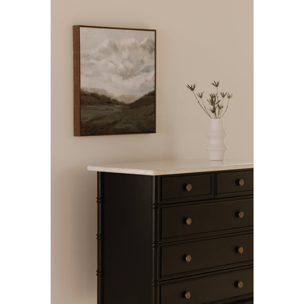 Modern European furniture - Black 5-Drawer Chest - www.oroa.com