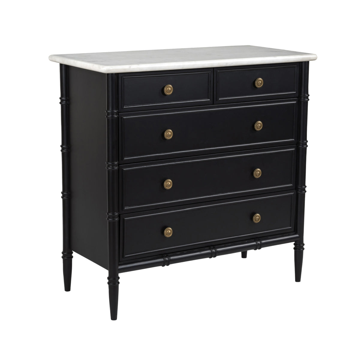 Modern European furniture - Black 5-Drawer Chest - www.oroa.com