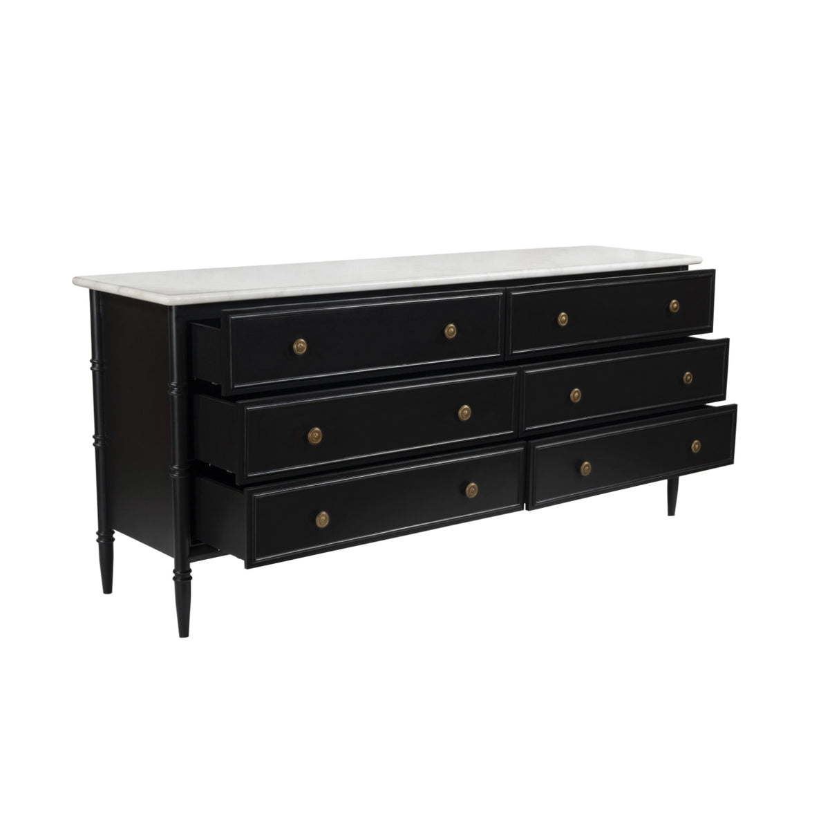Modern European furniture - Black 6-Drawer Chest - www.oroa.com