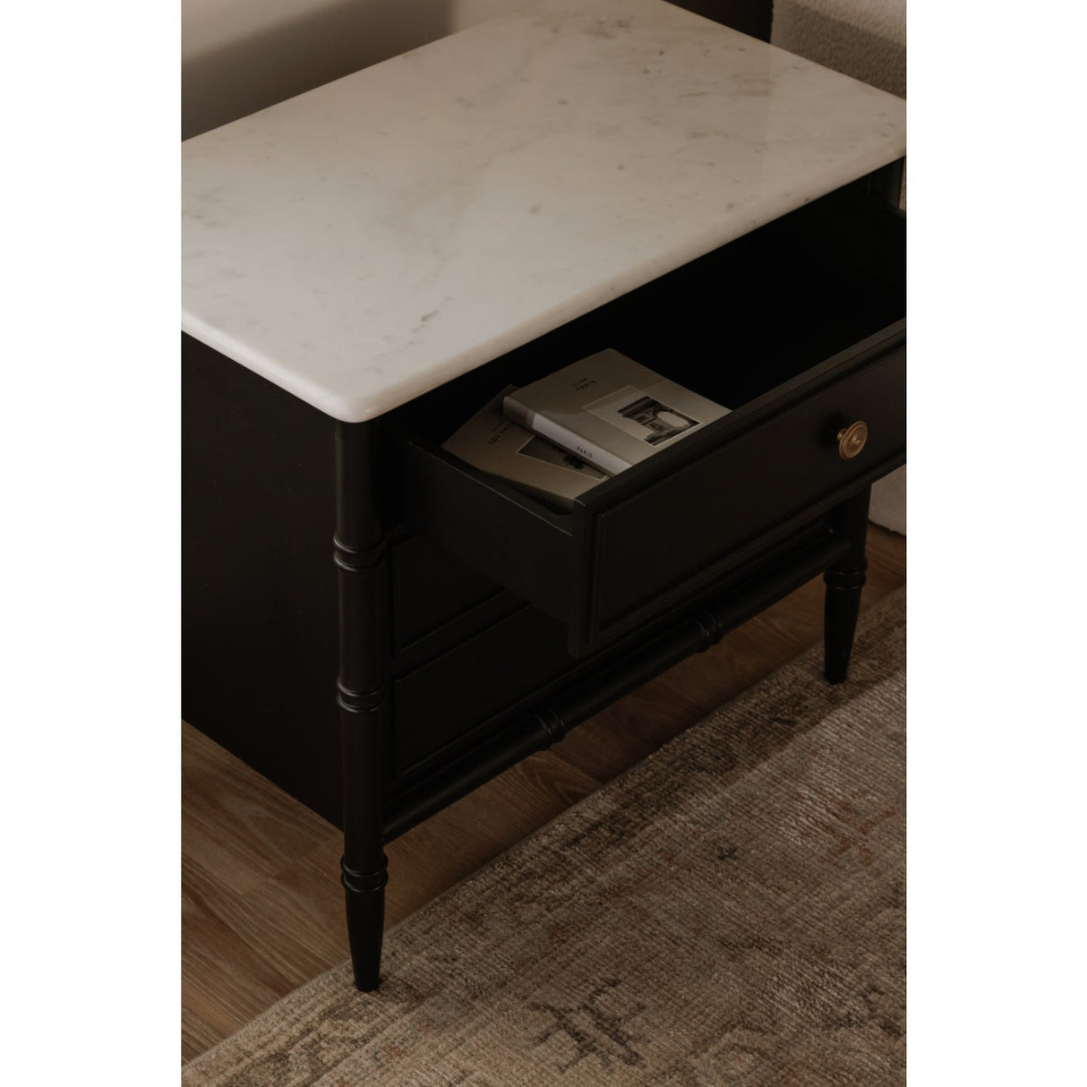 Modern European furniture - Black 3-Drawer Nightstand - www.oroa.com
