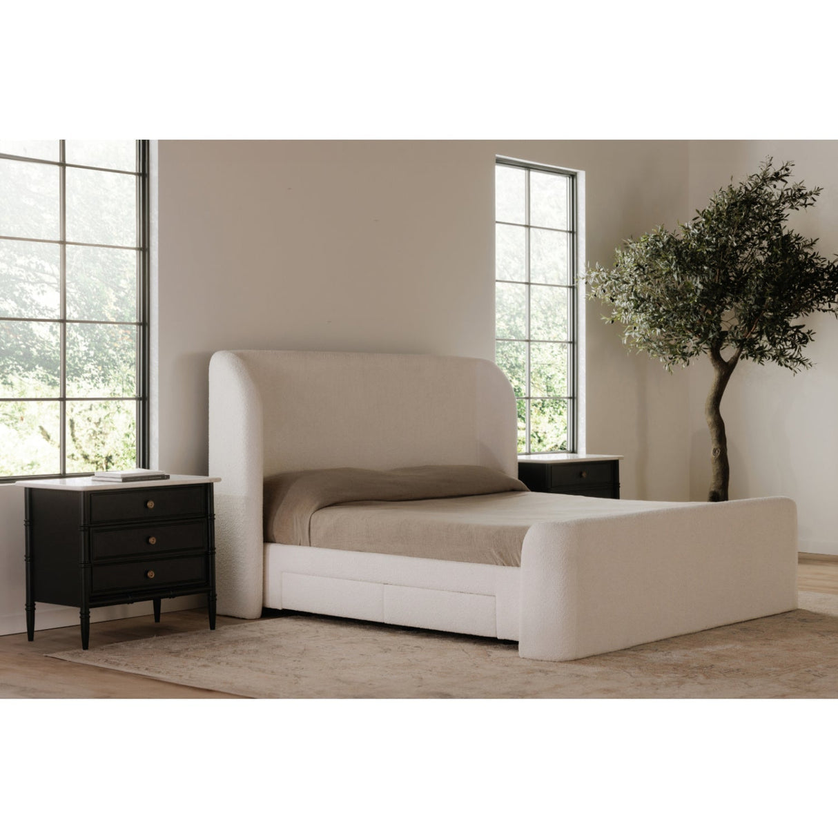 Modern European furniture - Black 3-Drawer Nightstand - www.oroa.com