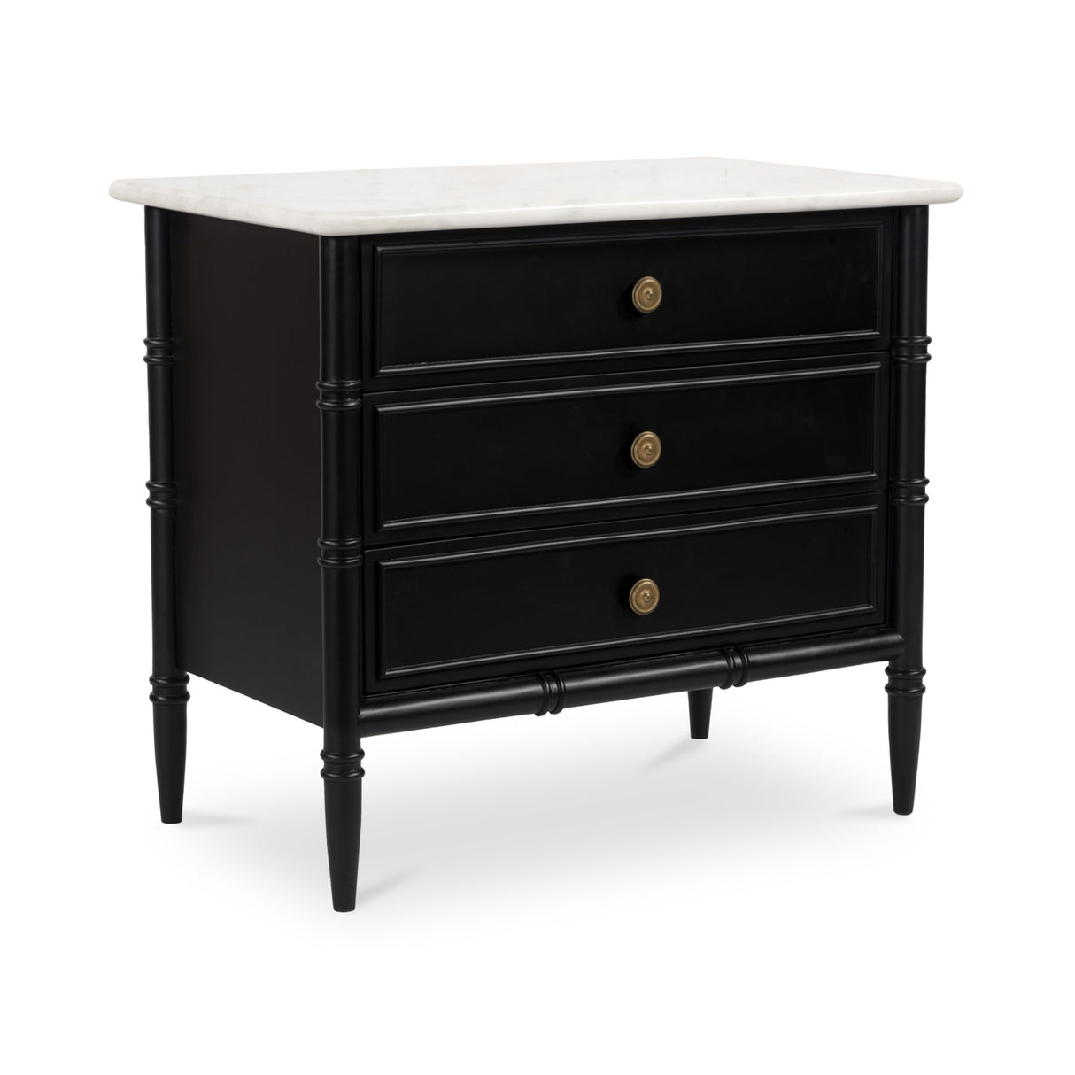 Modern European furniture - Black 3-Drawer Nightstand - www.oroa.com