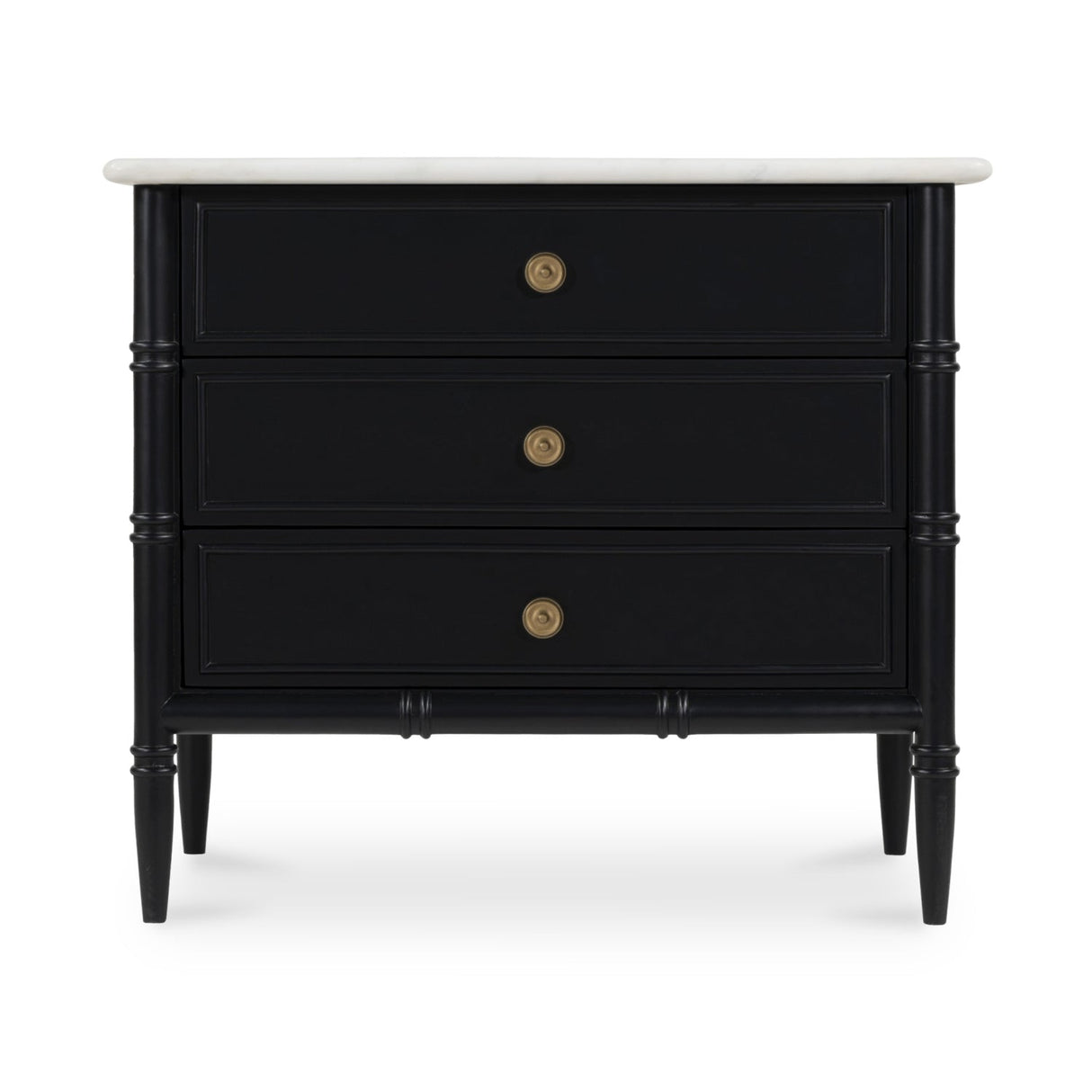 Modern European furniture - Black 3-Drawer Nightstand - www.oroa.com