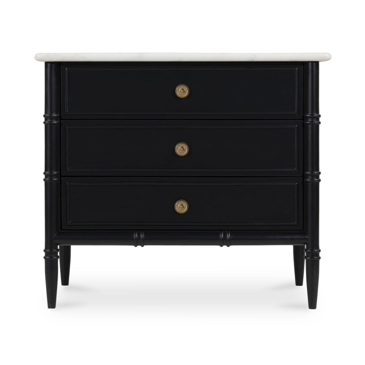 Modern European furniture - Black 3-Drawer Nightstand - www.oroa.com