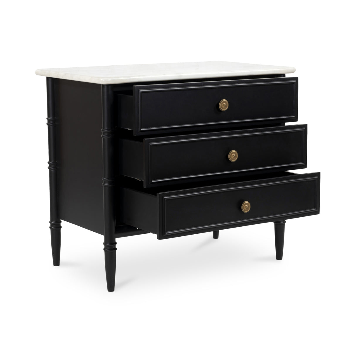 Modern European furniture - Black 3-Drawer Nightstand - www.oroa.com