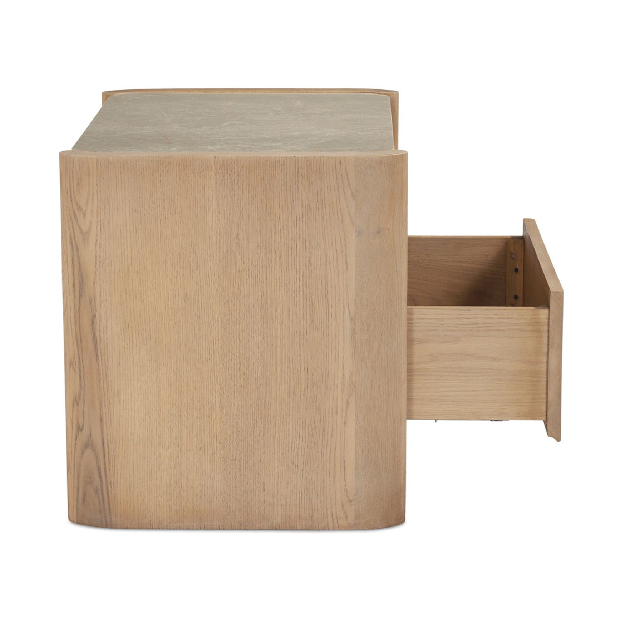 Modern European furniture - Marble Top Oak Nightstand - www.oroa.com