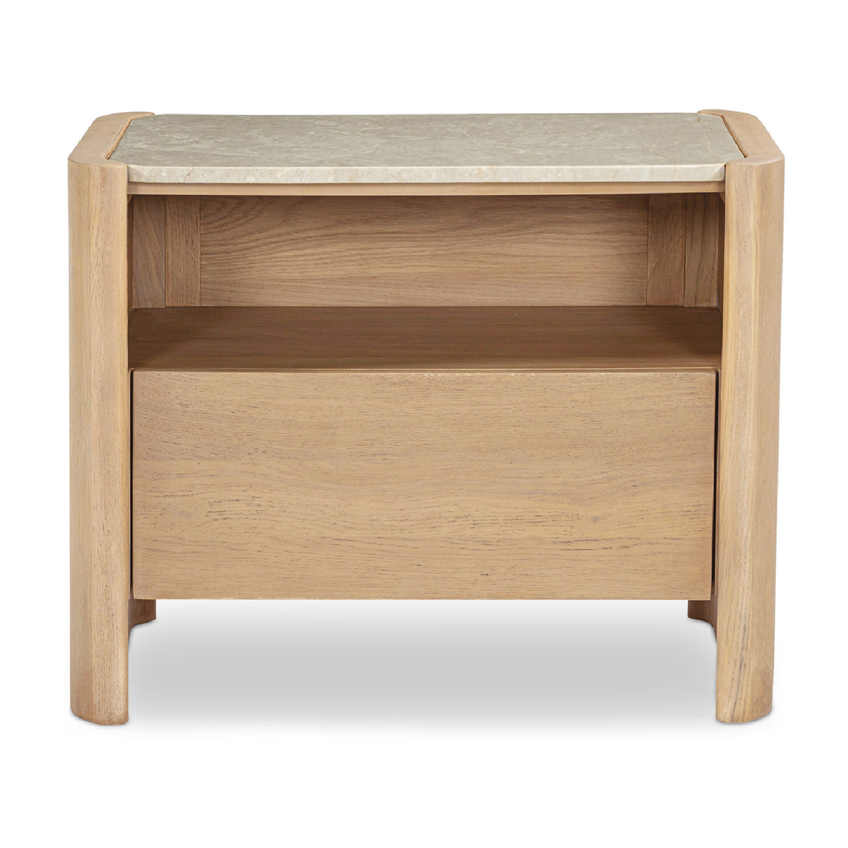 Modern European furniture - Marble Top Oak Nightstand - www.oroa.com