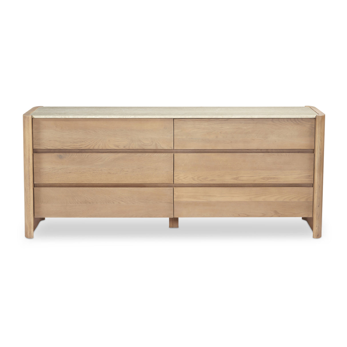 Modern European furniture - Marble Top Oak 6-Drawer Dresser - www.oroa.com