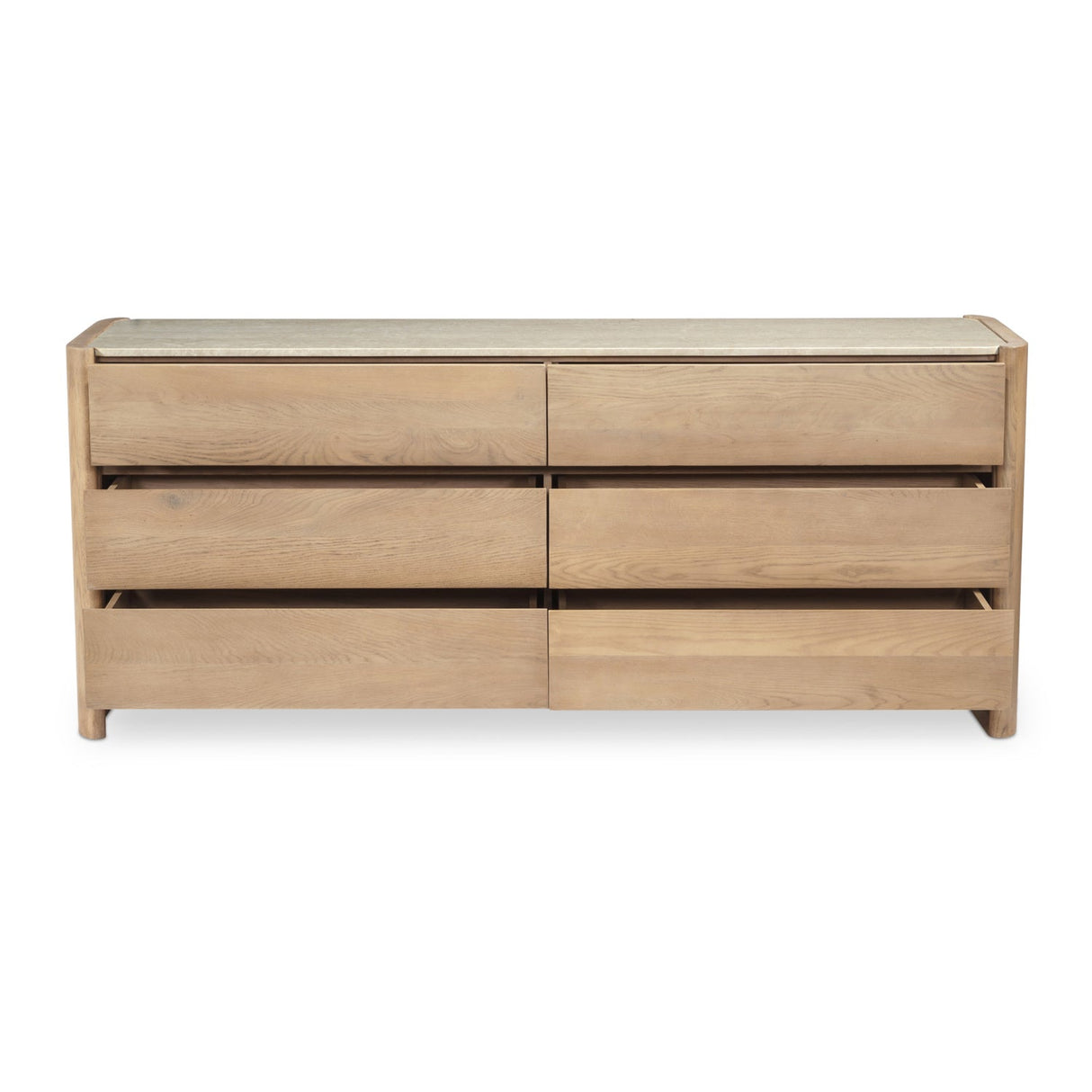 Modern European furniture - Marble Top Oak 6-Drawer Dresser - www.oroa.com