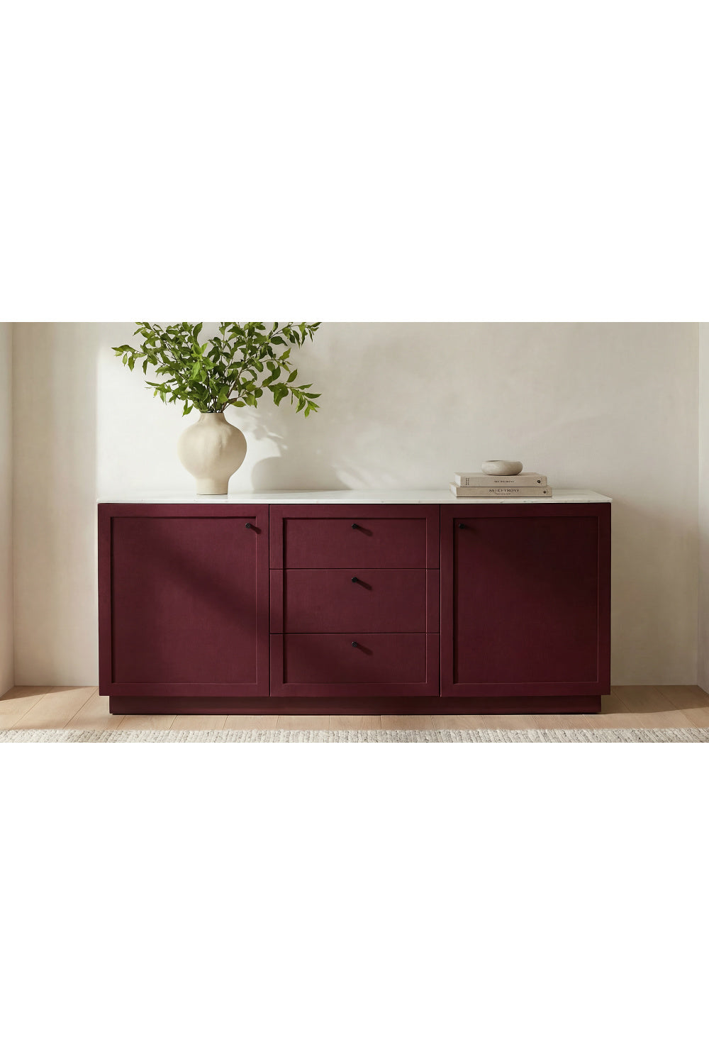 Modern European furniture - Marble Top Wooden Sideboard - www.oroa.com
