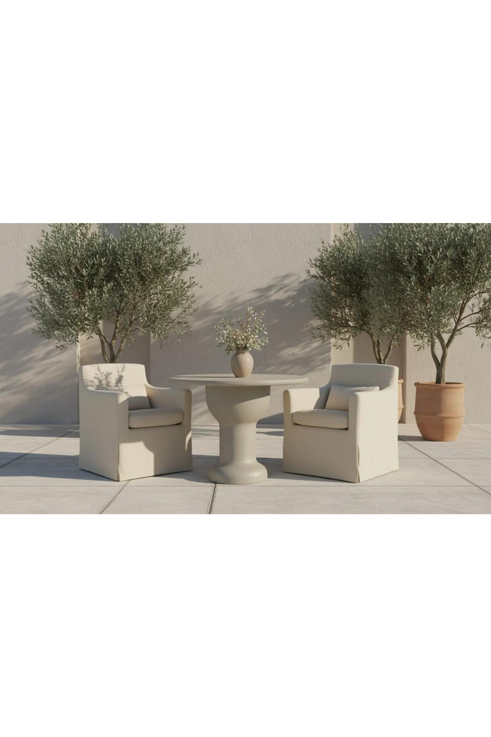 Modern European furniture - Cream Concrete Outdoor Coffee Table - www.oroa.com