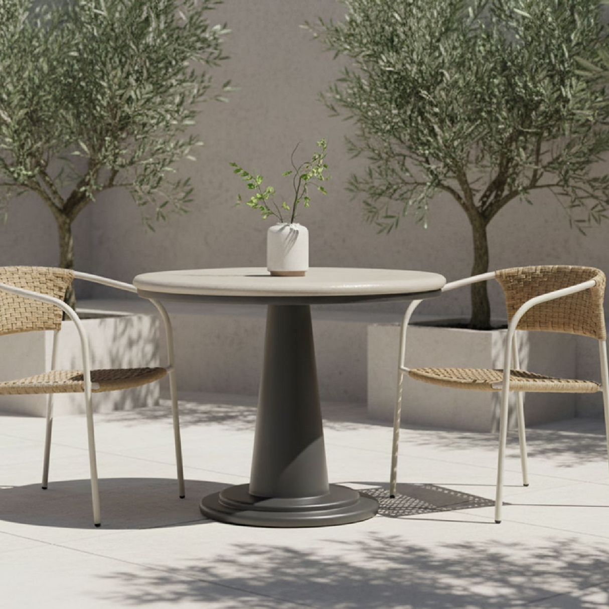 Modern European furniture - Round Concrete Outdoor Coffee Table - www.oroa.com