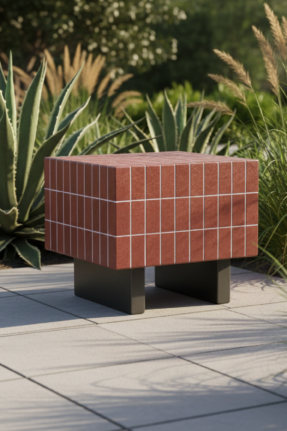 Modern European furniture - Glazed Concrete Outdoor Side Table - www.oroa.com