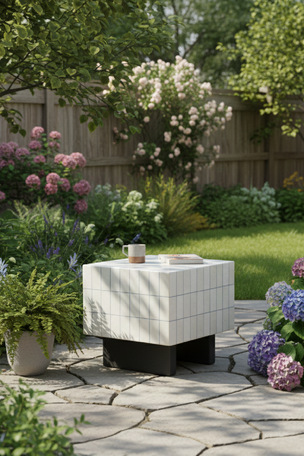 Modern European furniture - Glazed Concrete Outdoor Side Table - www.oroa.com
