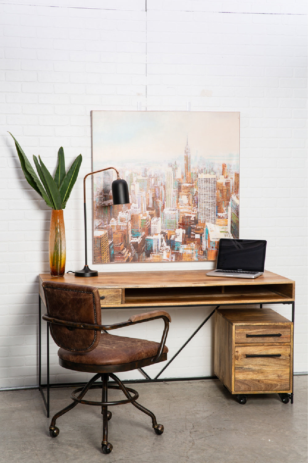 Modern European furniture - Mango Wood 1-Drawer Desk - www.oroa.com