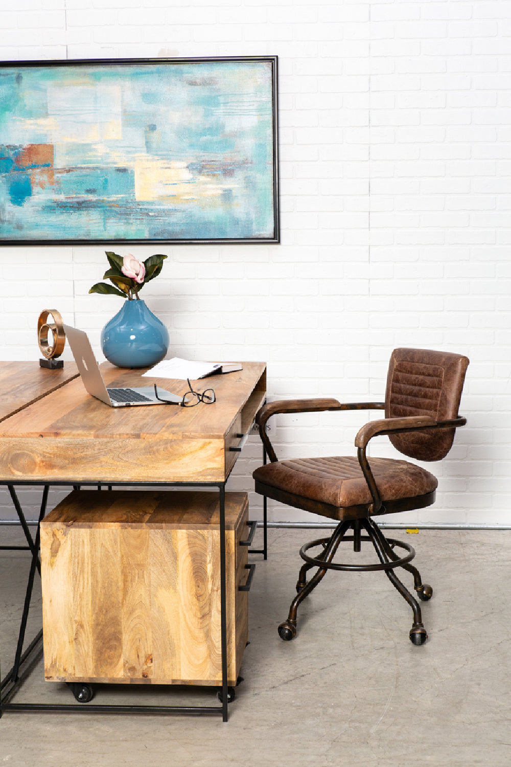 Modern European furniture - Mango Wood 1-Drawer Desk - www.oroa.com