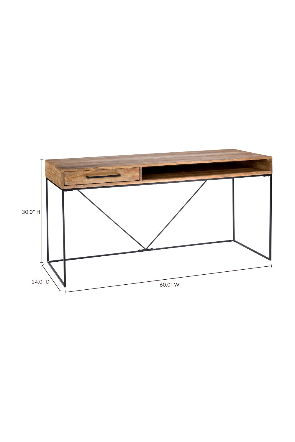 Modern European furniture - Mango Wood 1-Drawer Desk - www.oroa.com