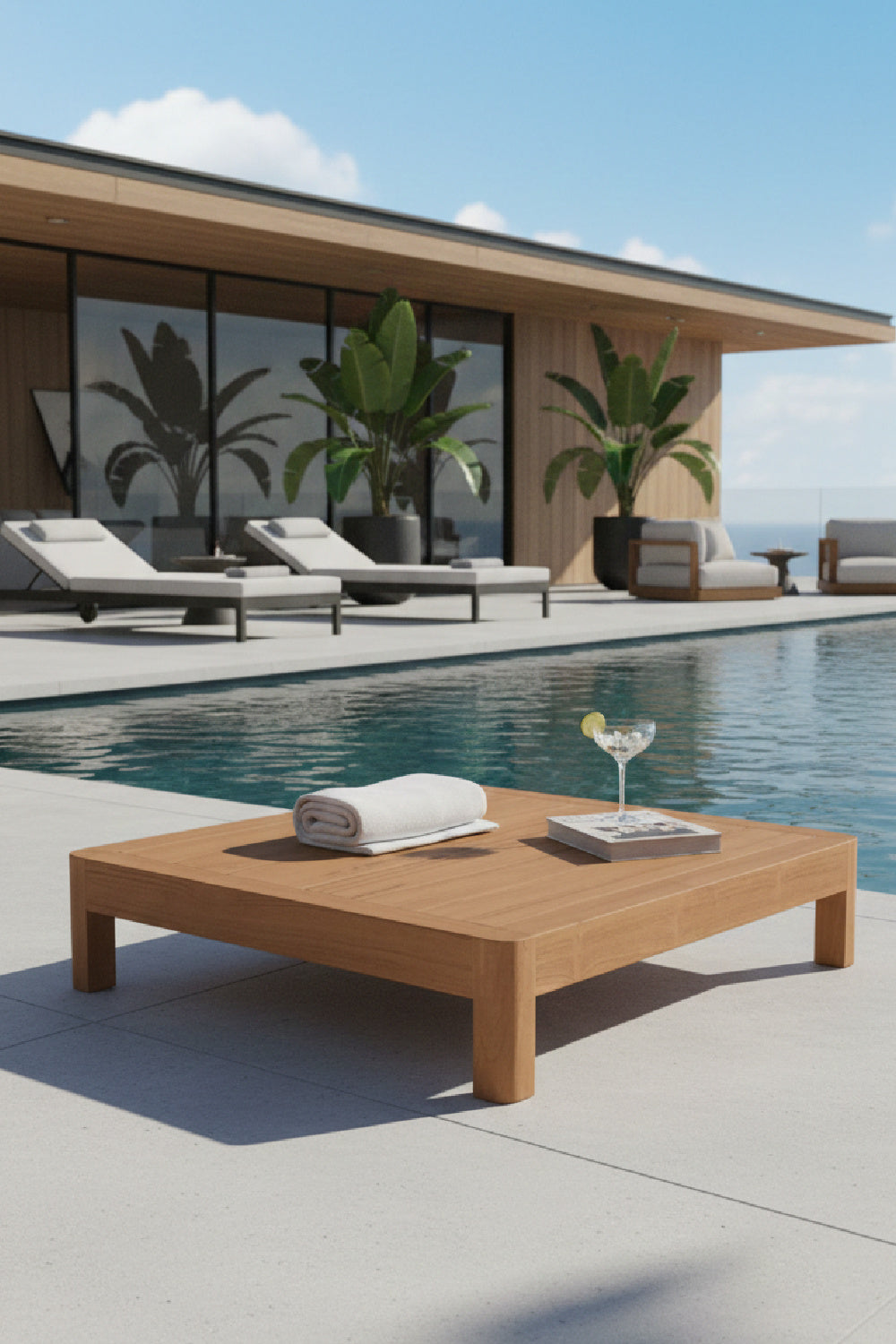 Modern European furniture - Solid Teak Outdoor Side Table - www.oroa.com